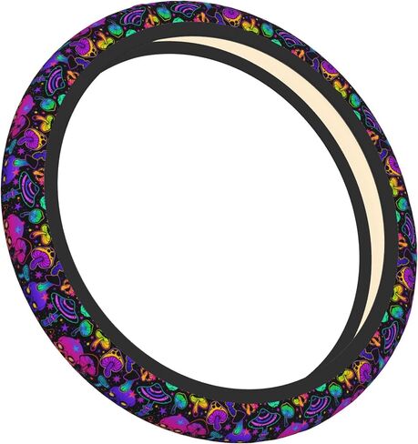 Flowers Floral Steering Wheel Cover Cute Universal 15 Inch Car Accessories Protector for Women Fit Auto SUV Sedan Vans Trucks in Saudi Arabia
