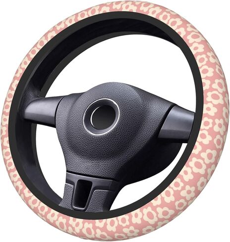 Flowers Floral Steering Wheel Cover Cute Universal 15 Inch Car Accessories Protector for Women Fit Auto SUV Sedan Vans Trucks in Saudi Arabia