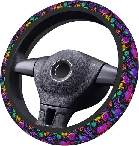 Flowers Floral Steering Wheel Cover Cute Universal 15 Inch Car Accessories Protector for Women Fit Auto SUV Sedan Vans Trucks in Saudi Arabia