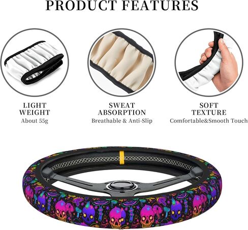 Flowers Floral Steering Wheel Cover Cute Universal 15 Inch Car Accessories Protector for Women Fit Auto SUV Sedan Vans Trucks in Saudi Arabia