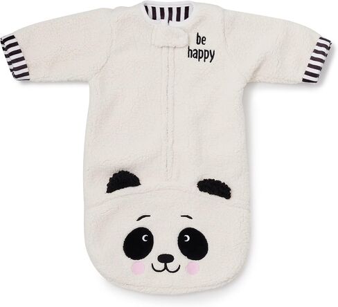 Enesco unisex baby Izzy and Oliver New Panda Be Happy Cozy Bag Onesie, White, 0-12 Months US in Saudi Arabia