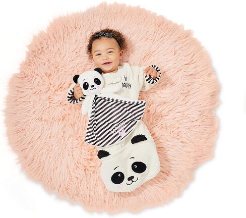 Enesco unisex baby Izzy and Oliver New Panda Be Happy Cozy Bag Onesie, White, 0-12 Months US in Saudi Arabia