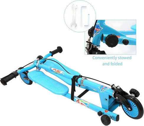 Kids Swing Scooter, 3 Wheels Drifting Wiggle Scooters with Adjustable Height & Foldable for Boys/Girl/Ages 5-12 Years in Saudi Arabia