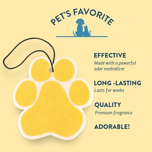 Pet’s Favorite Car Air Freshener - Lemon Zest Pack of 3 - Non-toxic Car Air Freshener - Pet-Friendly Air Freshener For Small Spaces & Car - Hanging Odor Eliminating Air Freshener in Saudi Arabia