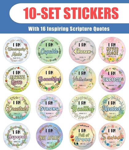 NewEights Bible Verses About Love Stickers (10 Sets X 16 Designs) - Great Gifts for Party Favors, Sunday School Classroom Rewards - Christian Stocking Stuffers for Kids, Boys, Girls in Saudi Arabia