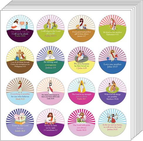 NewEights Bible Verses About Love Stickers (10 Sets X 16 Designs) - Great Gifts for Party Favors, Sunday School Classroom Rewards - Christian Stocking Stuffers for Kids, Boys, Girls in Saudi Arabia