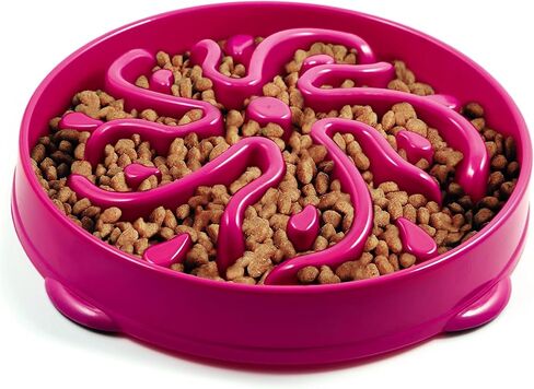 Slow Feeder Dog Bowl - Anti-Choking & Non Slip Interactive Dog Feeding Bowls for Dry/Wet Food That Slow Down Eating Dog Bowl - Maze Puzzle Design Bowl - Medium/Large (Purple) in Saudi Arabia