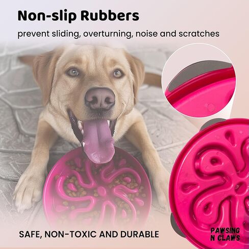 Slow Feeder Dog Bowl - Anti-Choking & Non Slip Interactive Dog Feeding Bowls for Dry/Wet Food That Slow Down Eating Dog Bowl - Maze Puzzle Design Bowl - Medium/Large (Purple) in Saudi Arabia