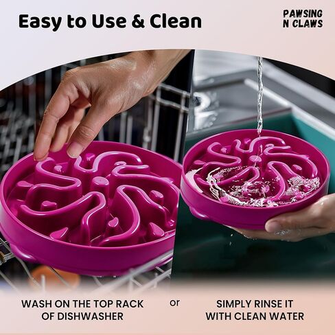 Slow Feeder Dog Bowl - Anti-Choking & Non Slip Interactive Dog Feeding Bowls for Dry/Wet Food That Slow Down Eating Dog Bowl - Maze Puzzle Design Bowl - Medium/Large (Purple) in Saudi Arabia