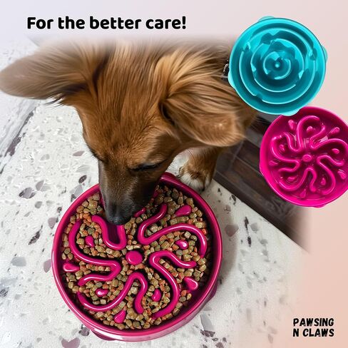 Slow Feeder Dog Bowl - Anti-Choking & Non Slip Interactive Dog Feeding Bowls for Dry/Wet Food That Slow Down Eating Dog Bowl - Maze Puzzle Design Bowl - Medium/Large (Purple) in Saudi Arabia