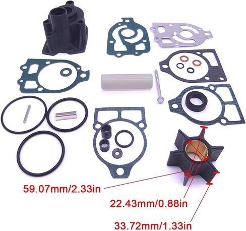 Boat Engine 46-96148T8 46-96148A8 46-96148Q8 46-96148A5 46-42579A4 46-44292A4 46-48747A3 Water Pump Repair Kit with Housing for Mercury Mariner Mercruiser 80HP-225HP, for Sierra 18-3316 18-3517 in Saudi Arabia