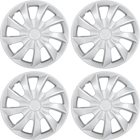 OCPTY Car Wheel Rim Skin Cover Hub Caps 4 Pack 16 inch Hubcap Wheel Cover OEM Steel Wheels High Grade ABS with Retention Ring Black & Silver in Saudi Arabia