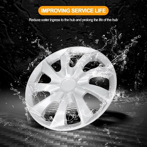 OCPTY Car Wheel Rim Skin Cover Hub Caps 4 Pack 16 inch Hubcap Wheel Cover OEM Steel Wheels High Grade ABS with Retention Ring Black & Silver in Saudi Arabia