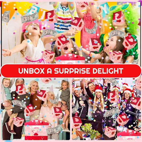 GGSTDDUP Surprise Gift Box Explodes for Money,Happy Birthday Surprise Gift Box with Colorful Confetti 12 Bounce Folding Red Envelope Gift Box Explosion Suitable for Proposal,Anniversary,Mothers Day in Saudi Arabia