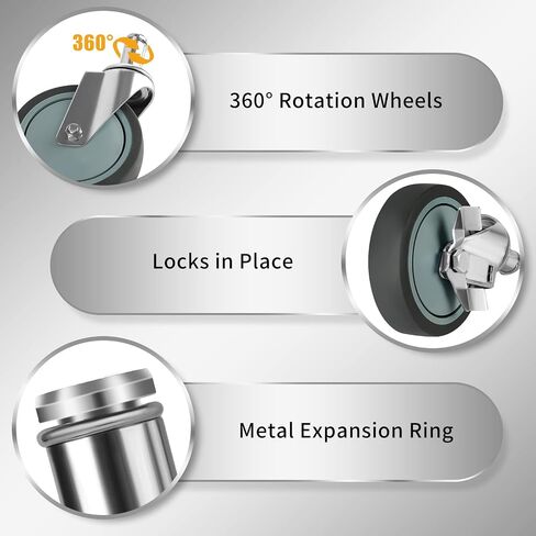 4 inches Stem Casters for Wire Shelving Racks in Saudi Arabia