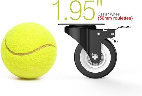 عجلات دوارة مقاس 2 بوصة مع قفل مزدوج آمن وعجلات من رغوة البولي يوريثان لا تصدر ضوضاء، شديدة التحمل - 150 رطلًا لكل عجلة (عبوة من 4 قطع) in Kuwait