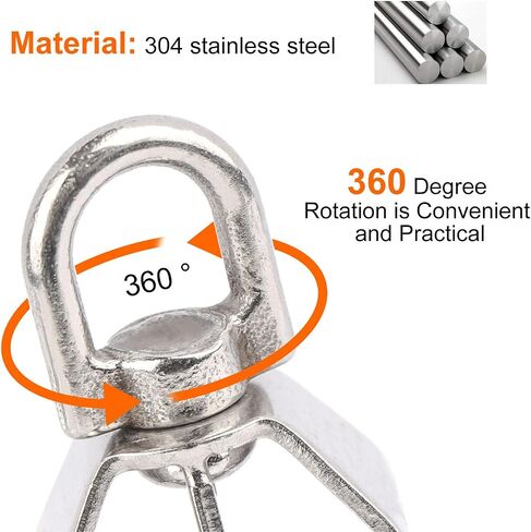 2PCS M32 Double Sheave Pulley Snatch Block 304 Stainless Steel Lifting Crane Swivel Hook in Saudi Arabia