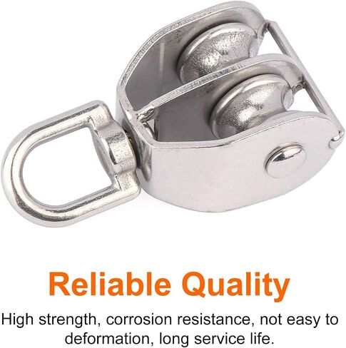2PCS M32 Double Sheave Pulley Snatch Block 304 Stainless Steel Lifting Crane Swivel Hook in Saudi Arabia