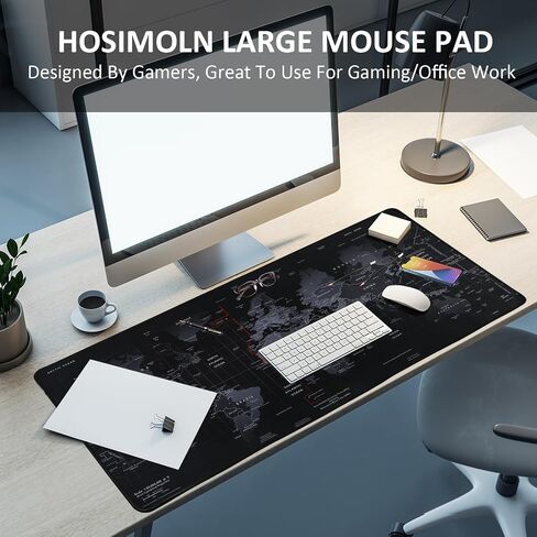 Gaming Mouse Pad, Extended Mouse Pad Size 35.4x15.7 Thickness 0.1inches,Premium-Textured Non-Slip & Waterproof Computer Mousepad with Stitched Edges for Gaming,Office & Home 90x40 Hmap in Saudi Arabia
