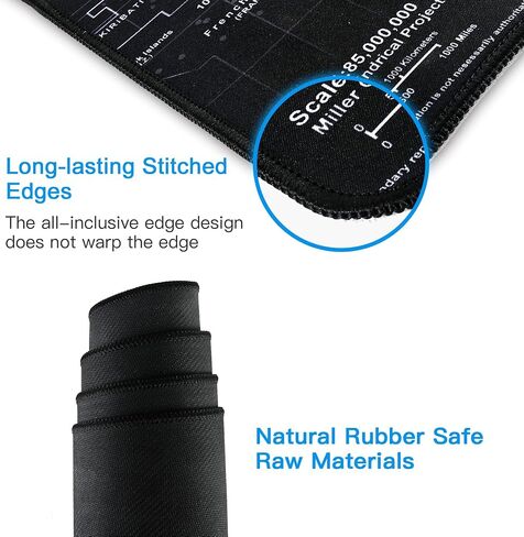 Gaming Mouse Pad, Extended Mouse Pad Size 35.4x15.7 Thickness 0.1inches,Premium-Textured Non-Slip & Waterproof Computer Mousepad with Stitched Edges for Gaming,Office & Home 90x40 Hmap in Saudi Arabia