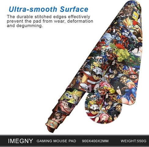 Large Gaming Mouse Pad, Extended XXL Desk Pad & Non-Slip Rubber Mat for Mice and Keyboard with Stitched Edges in Kuwait