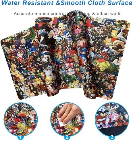 Large Gaming Mouse Pad, Extended XXL Desk Pad & Non-Slip Rubber Mat for Mice and Keyboard with Stitched Edges in Kuwait