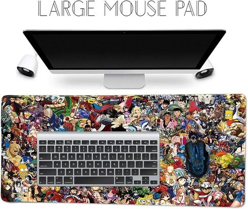 Large Gaming Mouse Pad, Extended XXL Desk Pad & Non-Slip Rubber Mat for Mice and Keyboard with Stitched Edges in Kuwait