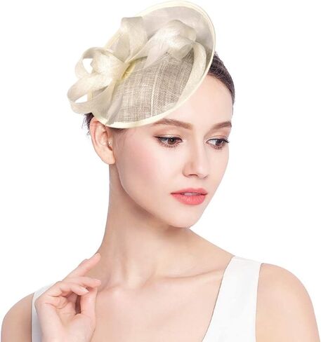 Specell Women's Pillbox Fascinator Hat,1920s Tea Party Fascinator Hat Feather Fascinator Hat for Cocktail Wedding in Kuwait