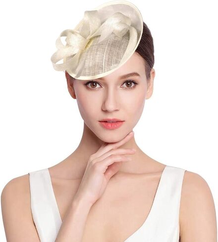 Specell Women's Pillbox Fascinator Hat,1920s Tea Party Fascinator Hat Feather Fascinator Hat for Cocktail Wedding in Kuwait