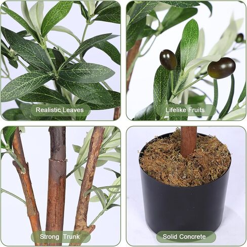 2 Pack Olive Tree 7ft Faux Olive Tree 82 Inch Olive Trees Artificial Indoor Fake Potted Olive Tree and Fruits for Outdoor Home Office Living Room Entryway Decor Gift in Saudi Arabia