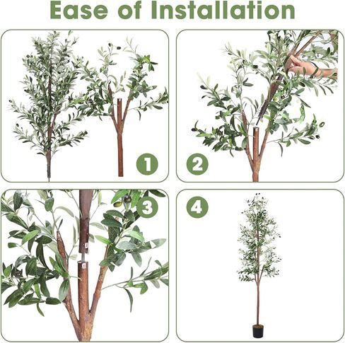 2 Pack Olive Tree 7ft Faux Olive Tree 82 Inch Olive Trees Artificial Indoor Fake Potted Olive Tree and Fruits for Outdoor Home Office Living Room Entryway Decor Gift in Saudi Arabia