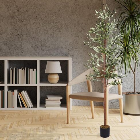 2 Pack Olive Tree 7ft Faux Olive Tree 82 Inch Olive Trees Artificial Indoor Fake Potted Olive Tree and Fruits for Outdoor Home Office Living Room Entryway Decor Gift in Saudi Arabia