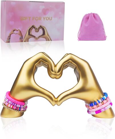 aoligrace نحت الأيدي على شكل قلب مع الأساور، ديكور غرفة جمالي لإصبع الحب، ديكور بيج لغرفة المعيشة وغرفة النوم ورف الكتب، هدايا عيد ميلاد الذكرى السنوية للزفاف للنساء والفتيات in Kuwait