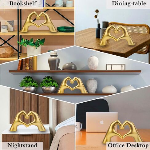 aoligrace نحت الأيدي على شكل قلب مع الأساور، ديكور غرفة جمالي لإصبع الحب، ديكور بيج لغرفة المعيشة وغرفة النوم ورف الكتب، هدايا عيد ميلاد الذكرى السنوية للزفاف للنساء والفتيات in Kuwait