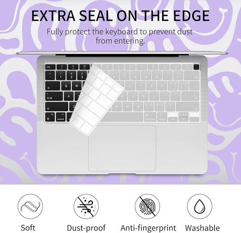 متوافق مع Watbro مع إصدار 2022 لجهاز MacBook Air 13.6 بوصة، جراب M2 Chip Model A2681، جراب بنمط حديث من السبعينيات الرجعية، مناسب لجهاز MacBook Air 2022 مع معرف اللمس in Kuwait