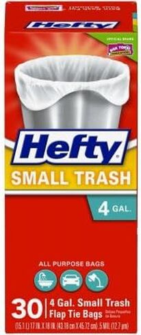 Hefty Flap Tie Small Trash Bags, 4 Gallon, 30 Count in Saudi Arabia