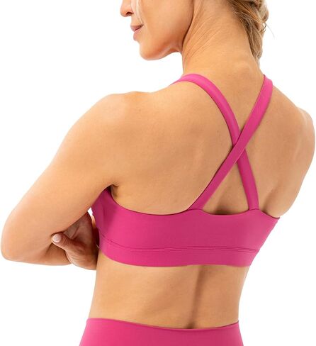 Ukaste Women's Ruched Sports Bras Crisscross Back Workout Yoga Bra in Kuwait