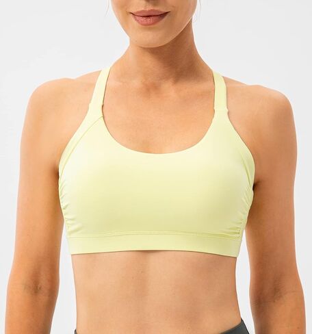 Ukaste Women's Ruched Sports Bras Crisscross Back Workout Yoga Bra in Saudi Arabia