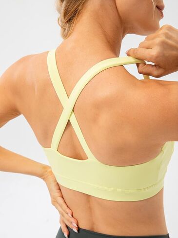 Ukaste Women's Ruched Sports Bras Crisscross Back Workout Yoga Bra in Saudi Arabia