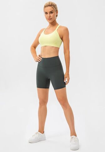 Ukaste Women's Ruched Sports Bras Crisscross Back Workout Yoga Bra in Saudi Arabia