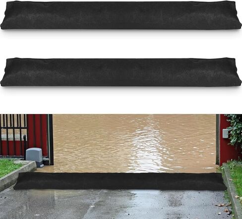 17 ft x 6.5 in Water Activated Flood Barriers for Home Sandless Sand Bags Reusable Water Barriers for Flooding Absorbent Flood Prevention Barriers for Garage Basement (2 Pcs) in Saudi Arabia