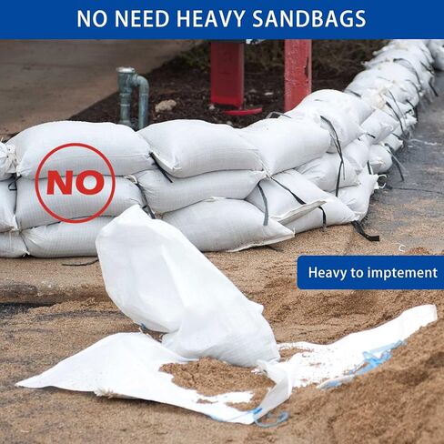 17 ft x 6.5 in Water Activated Flood Barriers for Home Sandless Sand Bags Reusable Water Barriers for Flooding Absorbent Flood Prevention Barriers for Garage Basement (2 Pcs) in Saudi Arabia