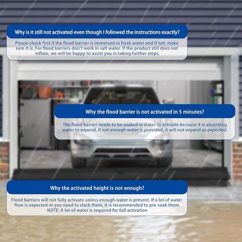 17 ft x 6.5 in Water Activated Flood Barriers for Home Sandless Sand Bags Reusable Water Barriers for Flooding Absorbent Flood Prevention Barriers for Garage Basement (2 Pcs) in Saudi Arabia
