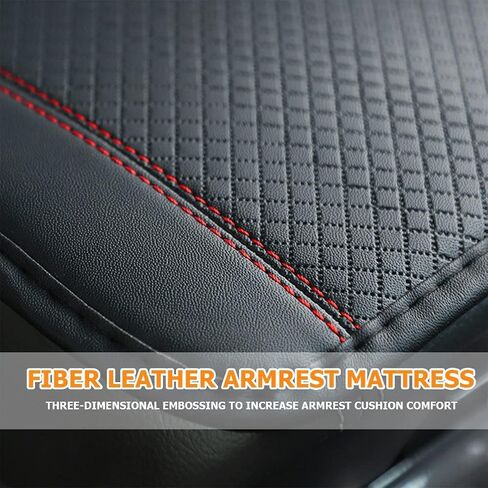 XINLIYA Car Armrest Storage Box Mat, Fiber Leather Car Center Console Cover, Car Armrest Seat Box Cover Accessories Interior Protection for Most Vehicle, SUV, Truck, Car (Beige) in Saudi Arabia