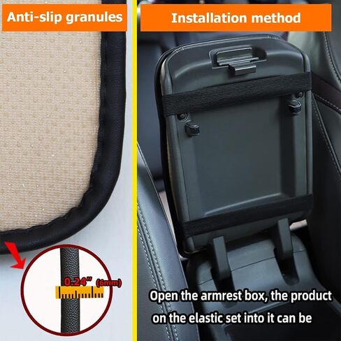 XINLIYA Car Armrest Storage Box Mat, Fiber Leather Car Center Console Cover, Car Armrest Seat Box Cover Accessories Interior Protection for Most Vehicle, SUV, Truck, Car (Beige) in Saudi Arabia