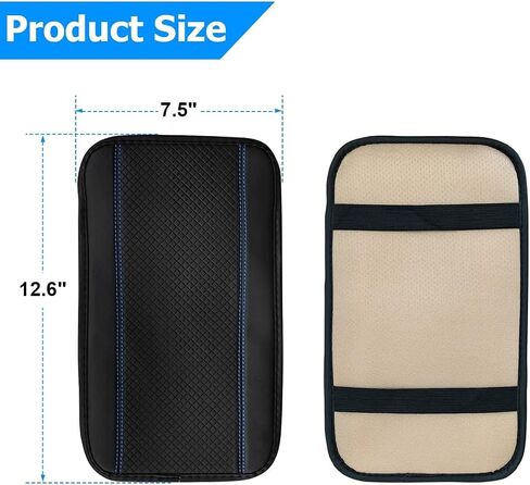 XINLIYA Car Armrest Storage Box Mat, Fiber Leather Car Center Console Cover, Car Armrest Seat Box Cover Accessories Interior Protection for Most Vehicle, SUV, Truck, Car (Beige) in Saudi Arabia