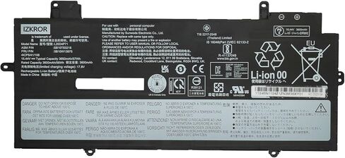 L20D4P71 57Wh Battery Replacement for Lenovo ThinkPad X1 Carbon 9th 10th 11th Gen / X1 Yoga 6th 7th 8th Gen Series Laptop SB10T83218 5B10W13975 L20M4P71 5B10W13973 L20L4P71 L20C4P71 15.44V in Saudi Arabia
