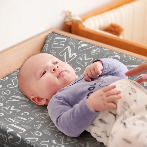 4 عبوات من غطاء وسادة تغيير الحفاضات للأطفال الأولاد، محايد للجنسين، ملاءات قابلة للتنفس لتغيير حفاضات الأطفال لطاولة تغيير الأطفال (حرف) in Kuwait