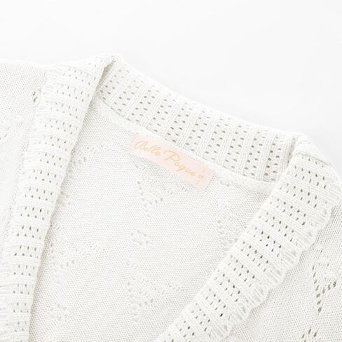 Belle Poque Women's Cropped Cardigan Sweaters Long Sleeve Lightweight Crochet Knit Button Down Cardigan Shrug in Saudi Arabia