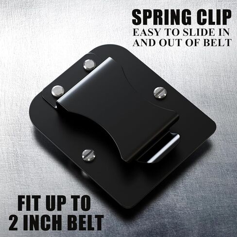 Metal Tape Measure Holder - Clip-On Tool Belt Drill Holder, Pant and Belt Savior, Low Profile Measuring Tape Clip for Tape Measure, Cordless Drill, Impact, Nailer Driver - Fits Up to 2" Belt in Saudi Arabia